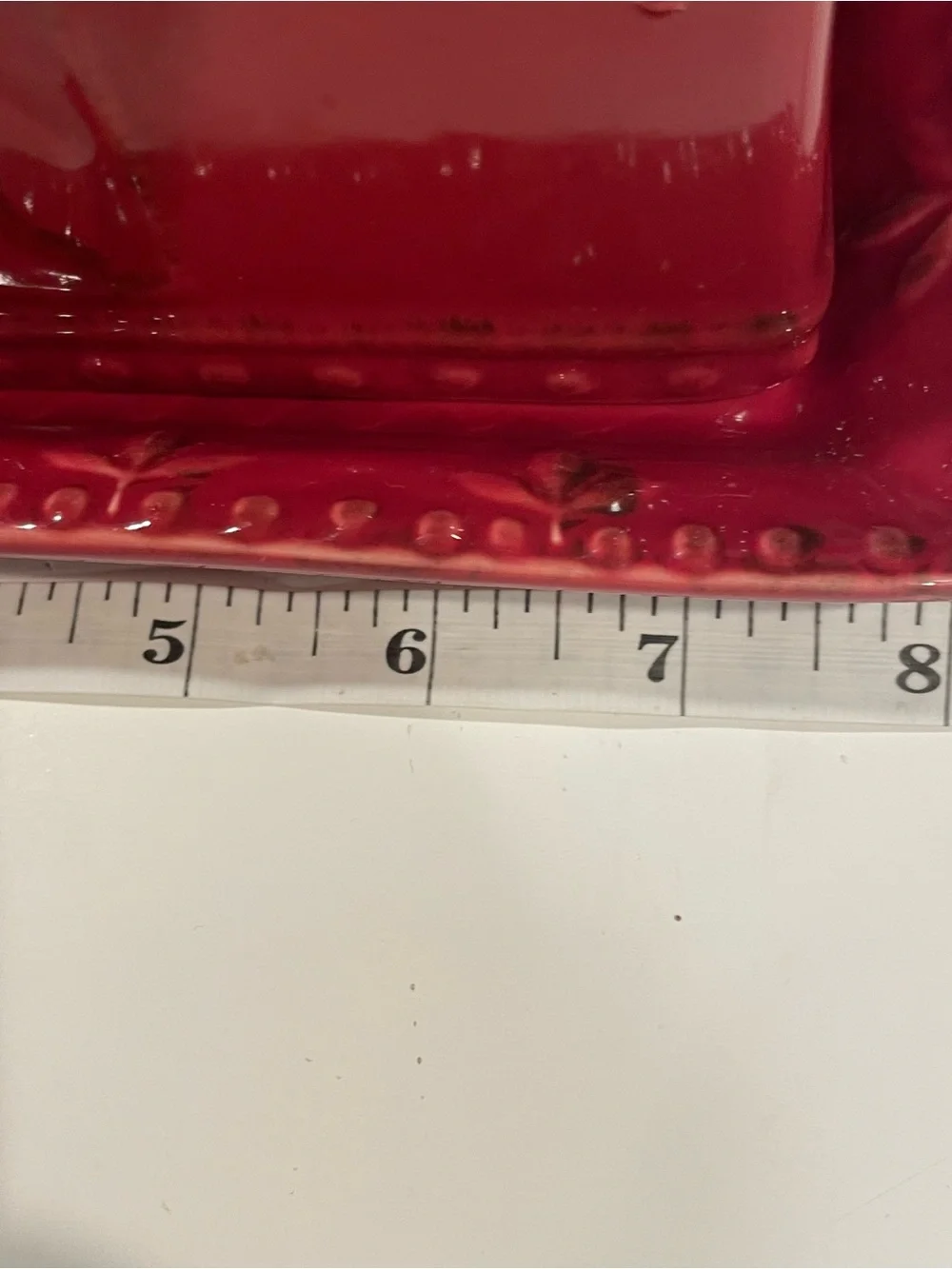 Signature Sorrento Debby Segura  Butter Dish Brick Red Farmhouse Cottage